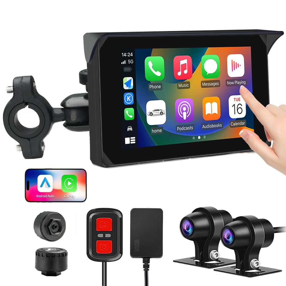 Amazon.com: VSYSTO Motorcycle Carplay Screen, Wireless Carplay and